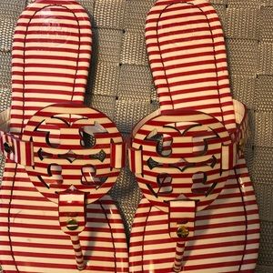 Tory Burch Miller: Patent Red Stripe Size 8.5